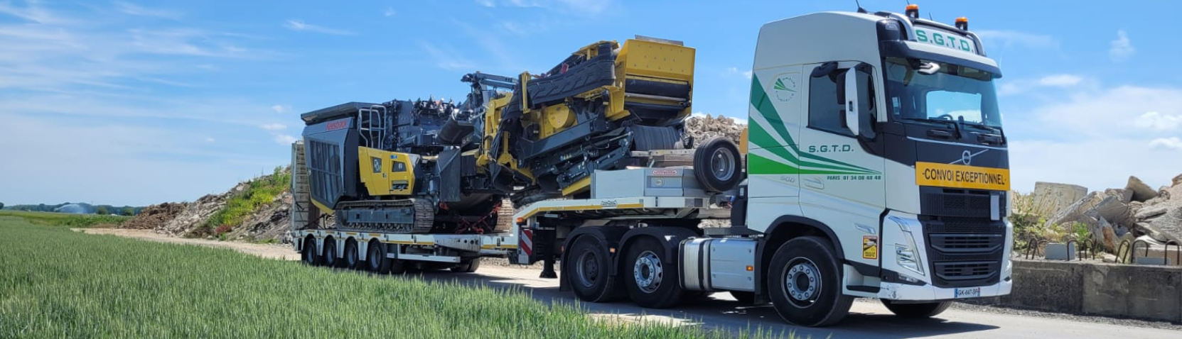 Transport exceptionnel concasseur