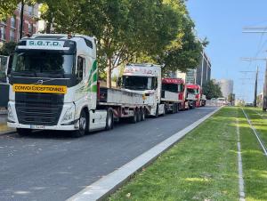 Transport Île de France - convoi en plateau et porte-char